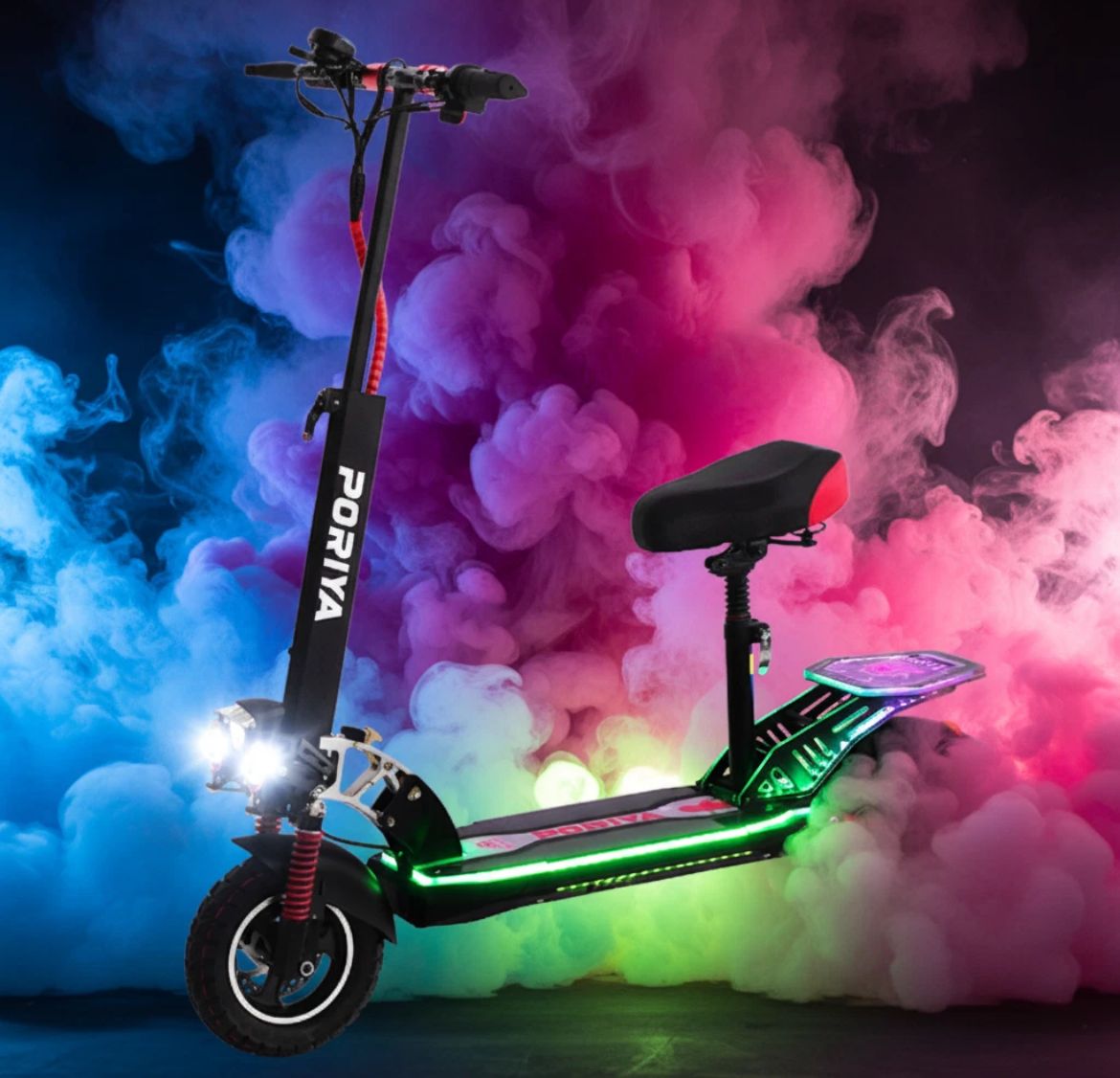 2000W Electric Scooter Off Road 50km/h Foldable Commuter Adult E-Bike RGB