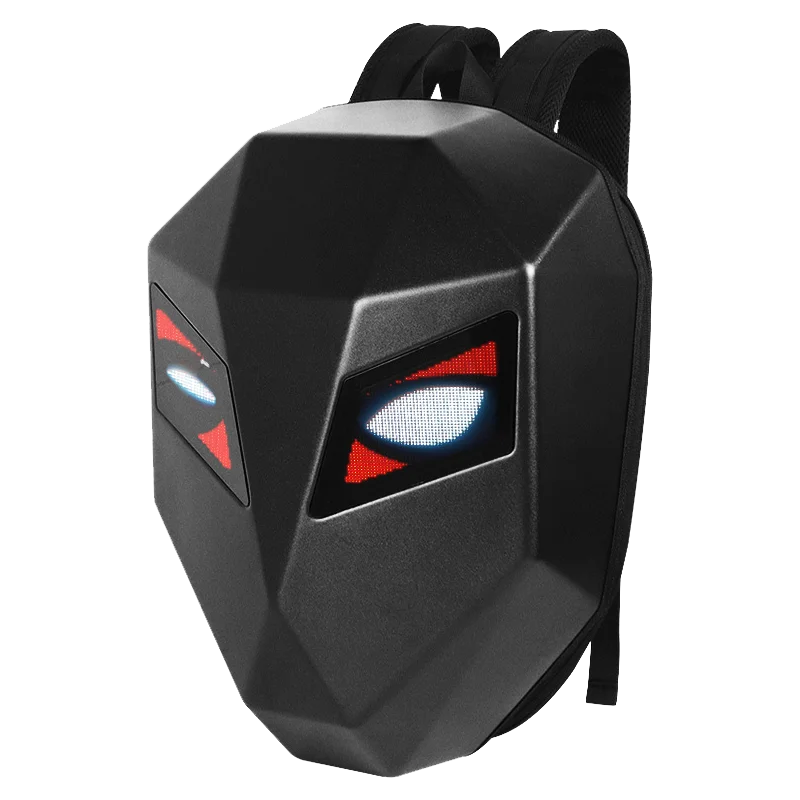 Motorcycle Duffel Bag Riding Backpack App Bluetooth Control LED Eyes Pattern Luminous Hard Shell Full Helmet Rider Helmet Bag