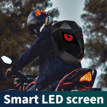 Motorcycle Duffel Bag Riding Backpack App Bluetooth Control LED Eyes Pattern Luminous Hard Shell Full Helmet Rider Helmet Bag