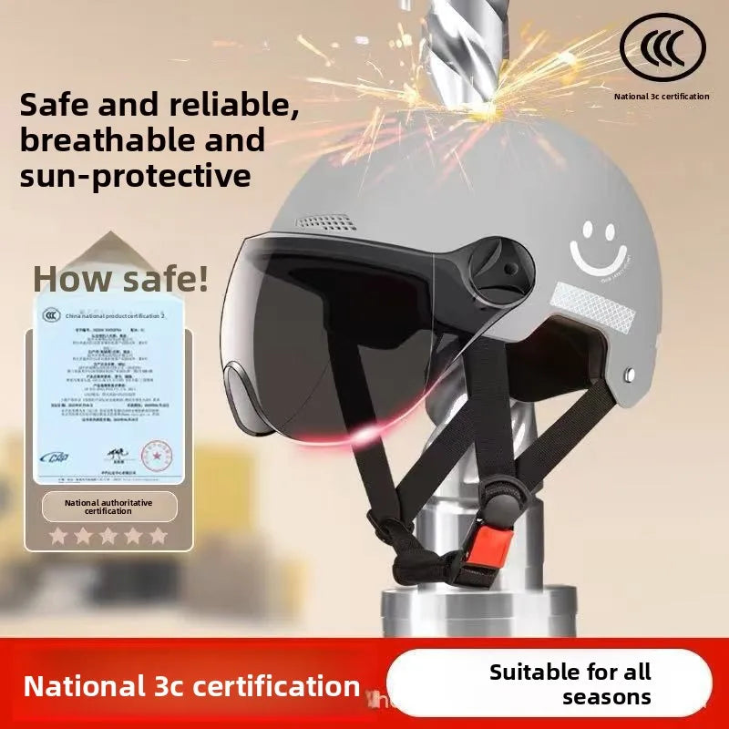 Premium Protective Helmet with Goggles – 3C Certified