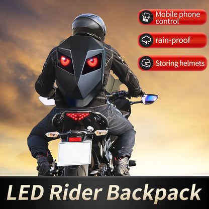 Motorcycle Duffel Bag Riding Backpack App Bluetooth Control LED Eyes Pattern Luminous Hard Shell Full Helmet Rider Helmet Bag