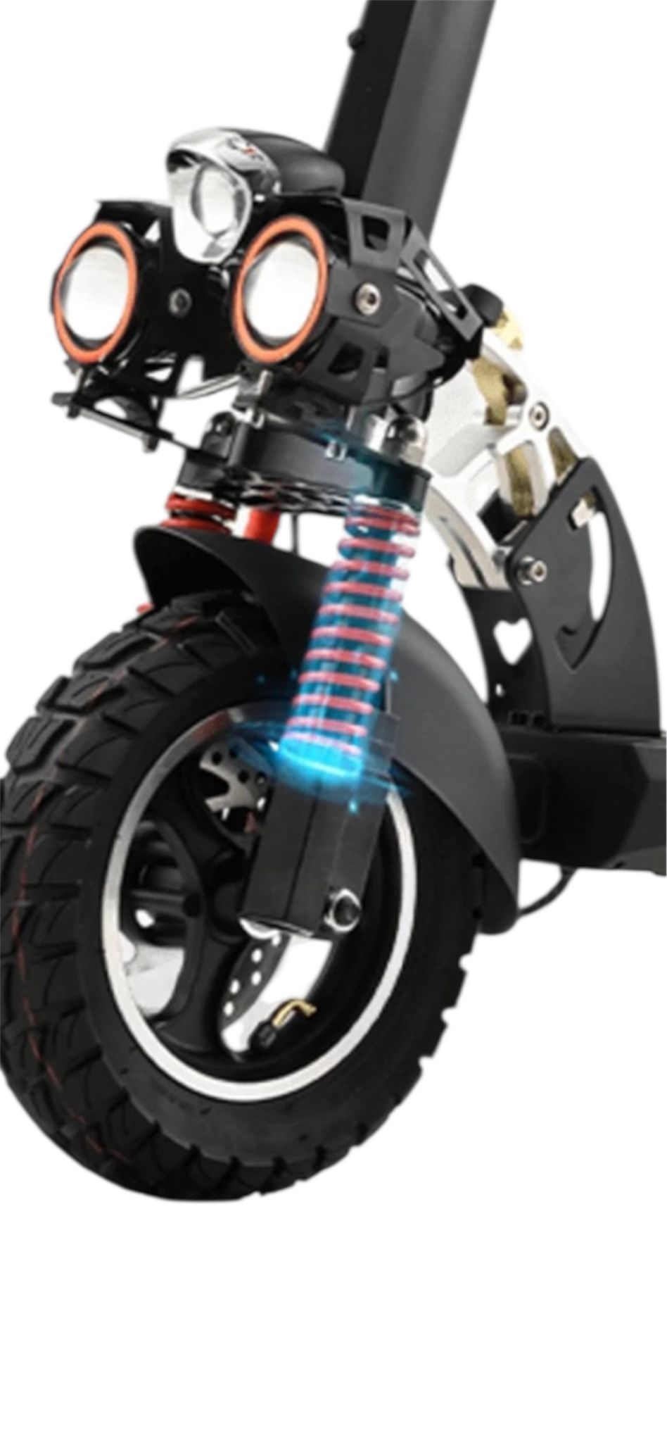 2000W Electric Scooter with Rear Wing - 50km Range, Off-Road Tires, Detachable Seat