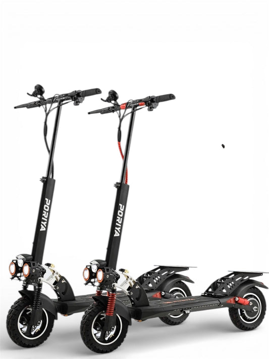 2000W Electric Scooter with Rear Wing - 50km Range, Off-Road Tires, Detachable Seat
