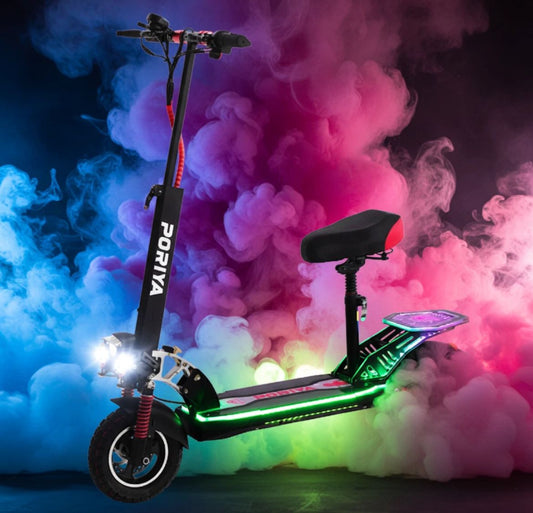 2000W Electric Scooter Off Road 50km/h Foldable Commuter Adult E-Bike RGB