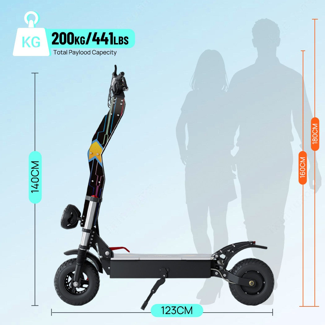 PORIYA 3500W 80KM/H Electric Scooter NFC Start Adult Foldable RGB off Road