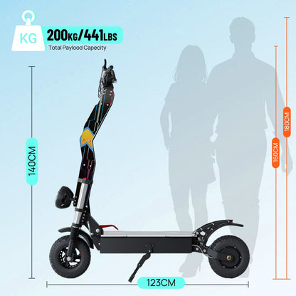PORIYA 3500W 80KM/H Electric Scooter NFC Start Adult Foldable RGB off Road